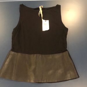 NWT Bailey 44 black small top with faux leather